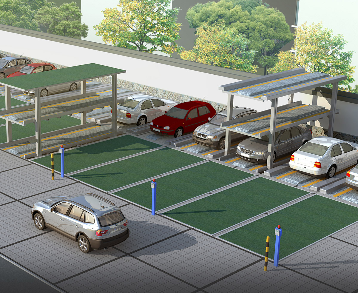 新城PJS2-D1二层地坑式简易升降立体停车设备